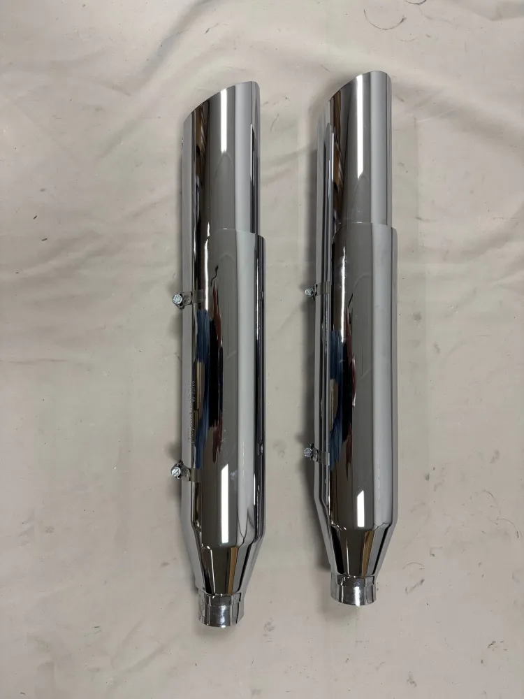 Uitlaatdempers Harley-Davidson Softail Slim Blackline Crossbones Chroom zgan (2008-2016)