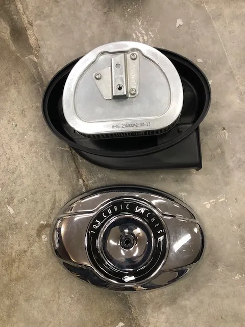 Luchtfilter Harley-Davidson Touring Softail 103 (2013-2017) ovaal chroom met filterelement