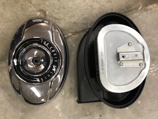 Luchtfilter Harley-Davidson Touring Softail 103 (2013-2017) ovaal chroom met filterelement