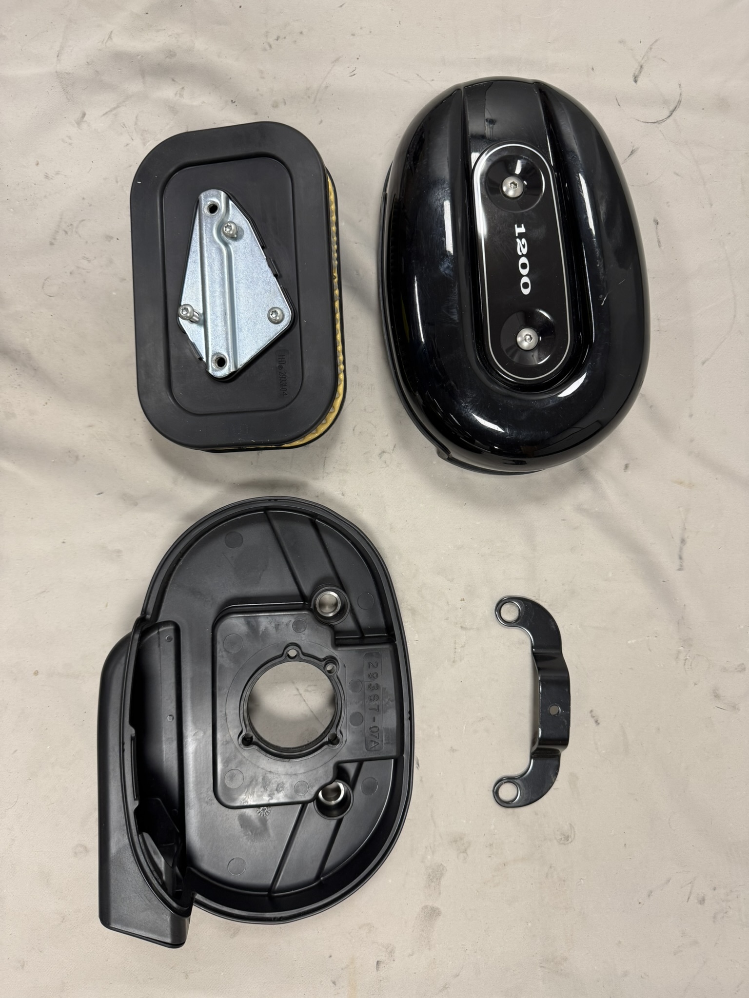 Luchtfilter behuizing Harley-Davidson Sportster 1200 ovaal zwart origineel incl. filterelement