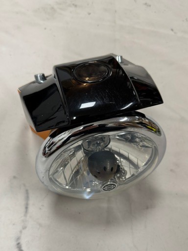 Harley-Davidson Sportster Dyna koplamp met houder gloss black chrome rim compleet